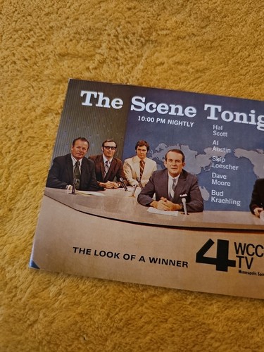 The SCENE STASERA WCCO TV News Ad Promo Card Vintage anni 70 4"x 5,5" - Foto 3 di 6