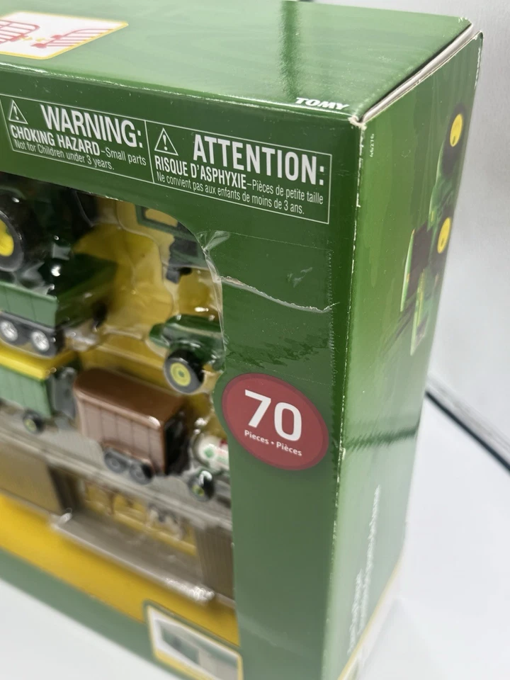 TOMY John Deere 70pc Die-Cast/Plastic Farm Toy Play Set 46276 Incl Machine Shed - Image 3 of 3