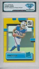 2022 Donruss JAMES COOK #315 Rc Premium Press Proof Gold💎DSG 10 Gem Mint