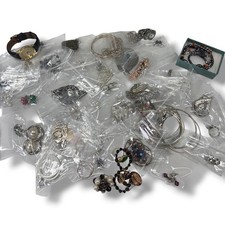 Mixed Jewelry Lot 1lb 4.4oz Timex Watch Earrings Necklaces Bracelets Rings Bulk
