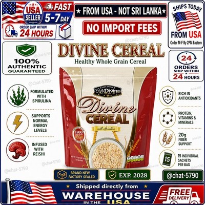 VlDA DlVlNA Divine Cereal Spirulina Reishi 15 Sachets Factory Sealed From USA 