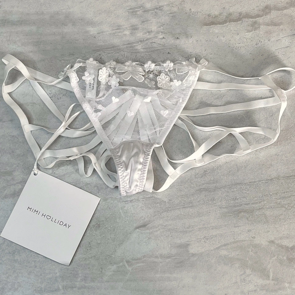 Calcinha Mimi Holliday L Star calcinha lingerie de renda coração de noiva branca - Imagem 3 de 4