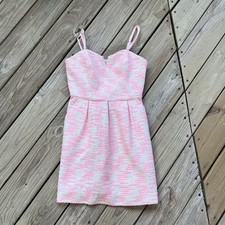 Anthropologie Moulinette Soeurs Pink & White Tweed Mini Dress Size 4