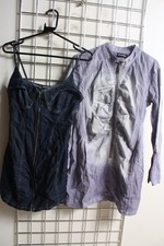 2 x PrettyLittleThing Womens Denim Style Mini Dress Bundle - Size 12 (f98)