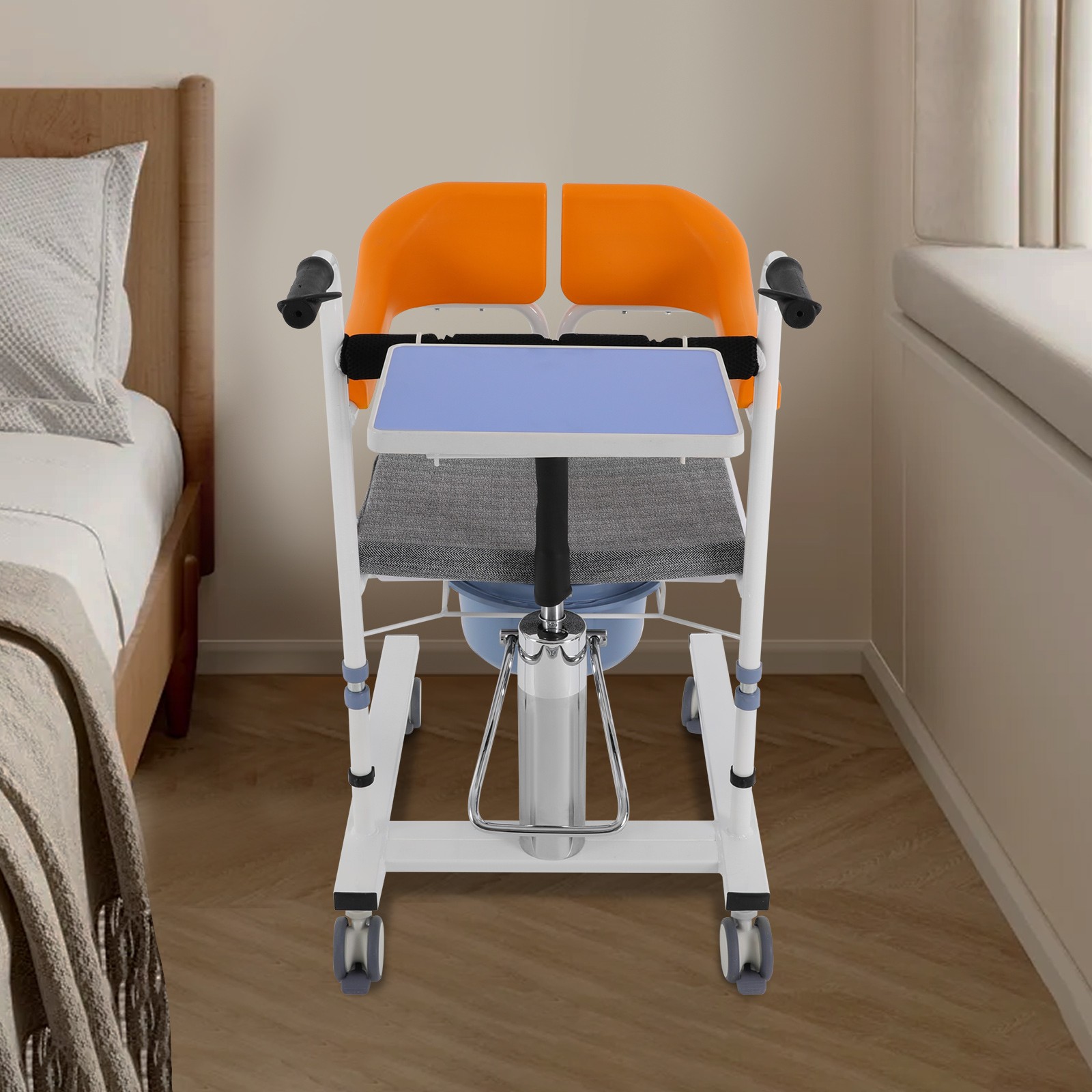 Hydraulic Patient Lift Wheelchair 220LB For Elderly Transfer Chair Nursing Chair