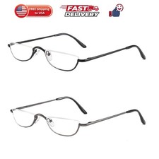 Half Reading Glasses 2 Pairs Metal Frame 2.50