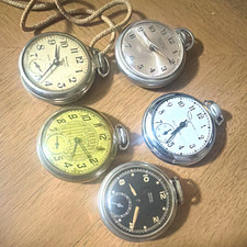 Westclox Lot of 5 Open Face Pocket Watches Arabic Numerals White Dial Silver