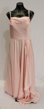 Stacees A-line Cowl Neck Maxi Stretch Satin Bridesmaid Dress CD4 Pink Size US:10