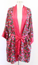 Vtg Victorias Secret Gold Label Red Tulip Floral Kimono Style Robe One Size M L