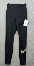 Nike One Women High-Waisted Full-Length Leggings XS Black Leopard Dri-fit NWT