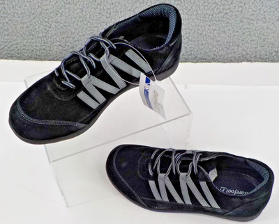 DREW BLISS SUEDE SHOES WOMENS 6.5WW BLACK BAREFOOT FREEDOM COMFORT ORTHOTIC NIB
