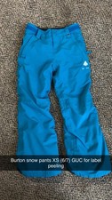 Boys Burton Snow Pants XS Blue Insulated Ski 6/7 Room To Grow