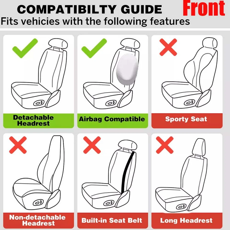 For Honda CR-V CRV Full Set Car Seat Covers Leather Front Rear Protector Gray Foto 3 de 4