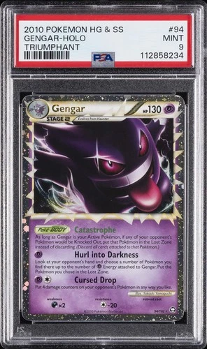 2010 POKEMON HEARTGOLD & SOULSILVER TRIUMPHANT #94 GENGAR-HOLO PSA 9
