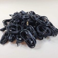 Lot of 30 Generic Two-Prong AC Power Cord Cables Various Lengths