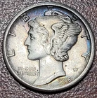 1918-S Mercury Dime Extremely Fine EF XF Details Silver 10c Coin lt. cleaned