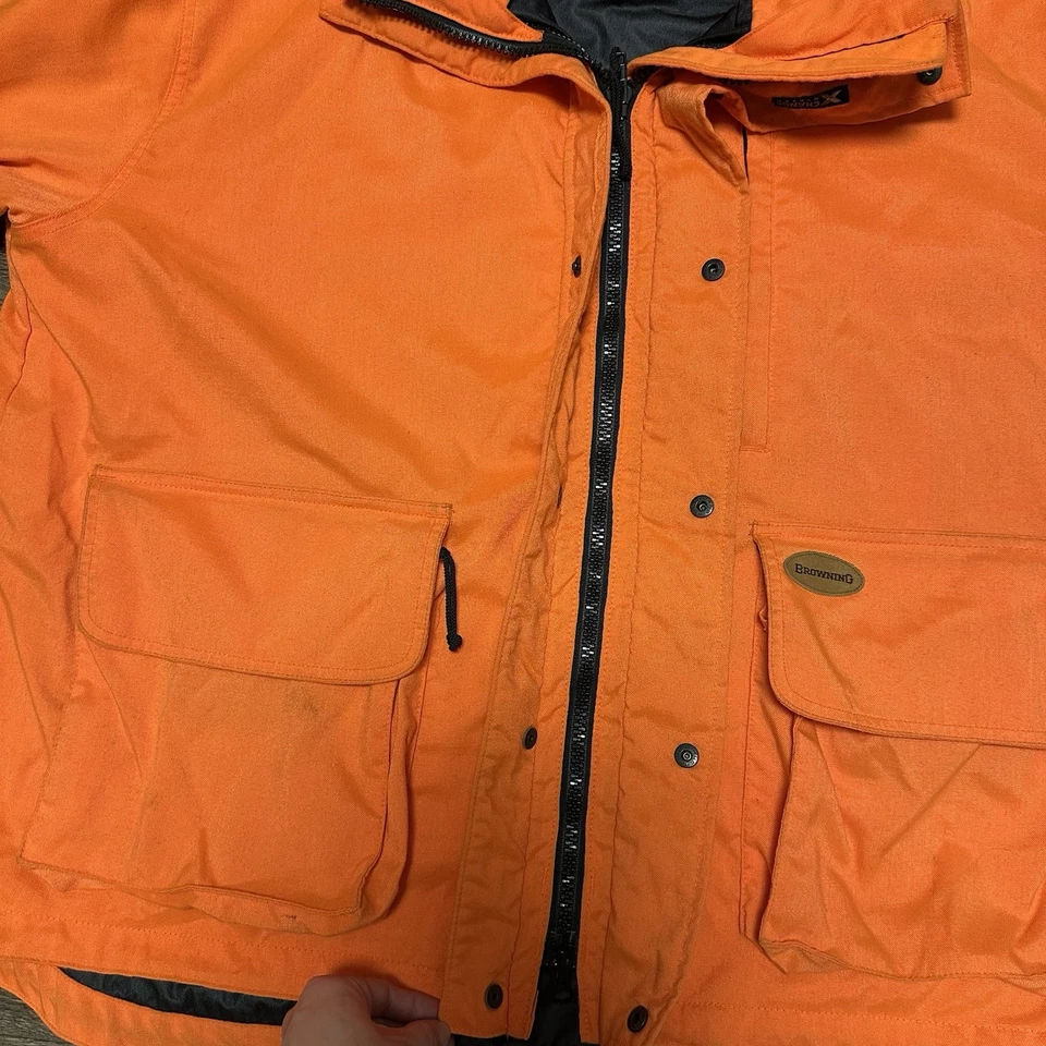Abrigo con Capucha Marrón 4 en 1 Naranja Para Hombre XL Reversible Plumón Chaqueta Interior Caza Foto 4 de 4