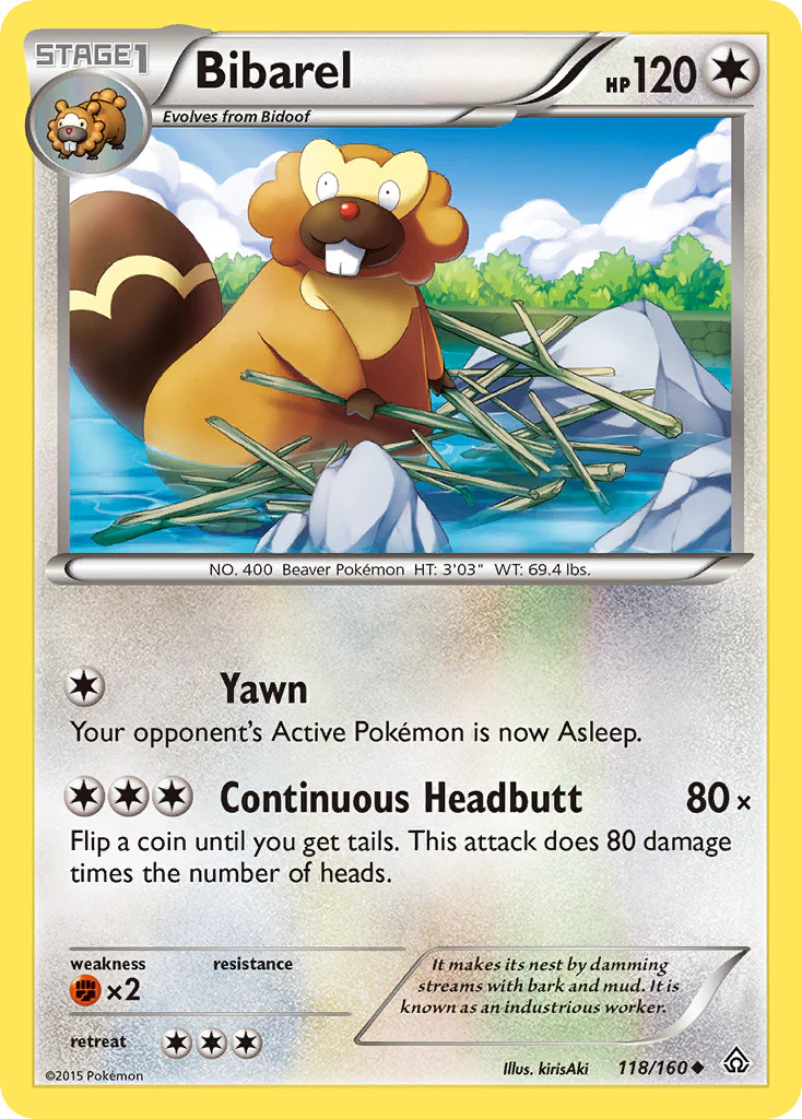 Bibarel (118/160) [XY: Primal Clash] Lightly Played Reverse Holofoil