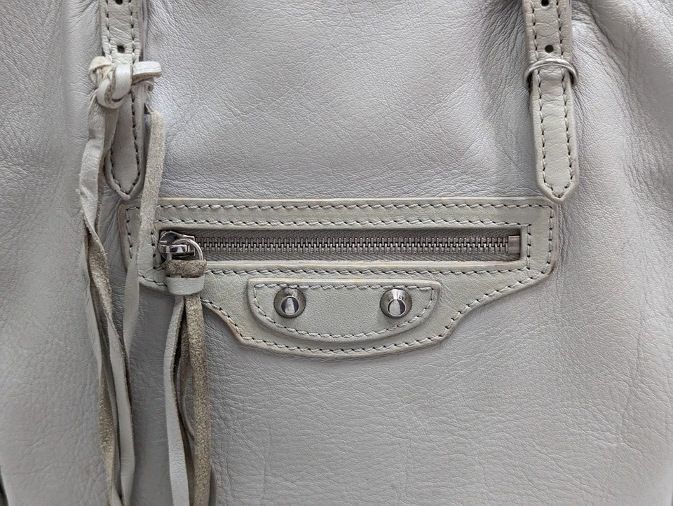 Auténtico bolso de mano BALENCIAGA The Paper A5 con cremallera alrededor con espejo gris 255412 Foto 3 de 4