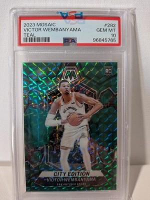 2023 PANINI MOSAIC TEAL 39/75 VICTOR WEMBANYAMA RC PSA 10 #282