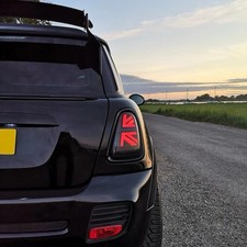 Fits MINI LED Tail Light Cooper Hatch R56 R57 R58 R59 Union Jack 07-13 Smoked