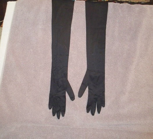 Vtg Long Satin Opera Gloves 6 Formal Elegant Evening Wear  display picture 3