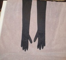 Vtg Long Satin Opera Gloves 6 Formal Elegant Evening Wear Hollywood Regency 60s