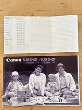 Vintage Canon Sure Shot TELE Max Date Film Camera - Instruction Manual