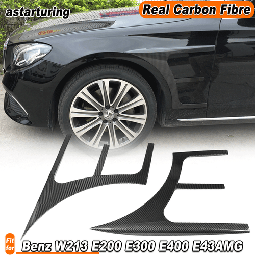 For Mercedes Benz W213 E300 E43 2017-2020 Real Carbon Side Air Vent Fender Cover - Picture 1 of 12