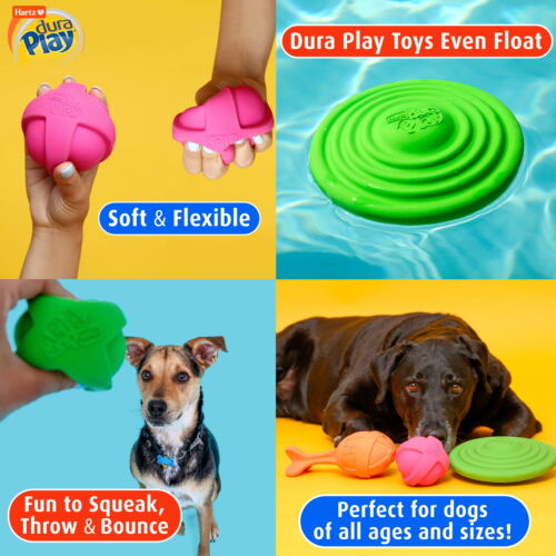 3Pk Hartz Dura Play Medium Ball Dog Toy with Bacon Scent and Squeaker, Latex - Picture 7 of 9