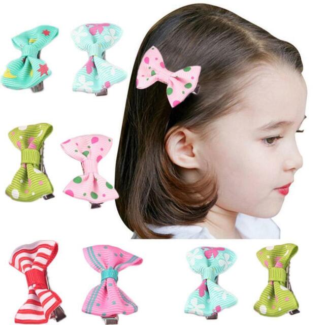 1PCS Kids Baby Girl&#039;s Bow Ribbon Hair Bow Mini Latch Clips Hair Hairpins New
