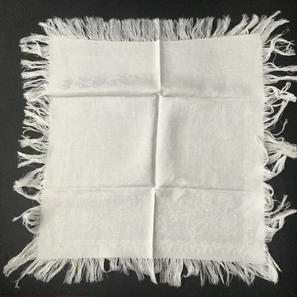 Beau TORCHON Ancien avec Franges 1900 Antique French Towel - Photo 3/4
