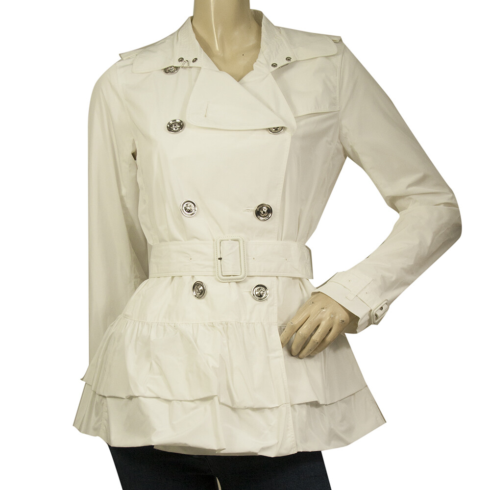 Burberry White Polyamide Raincoat Mac 