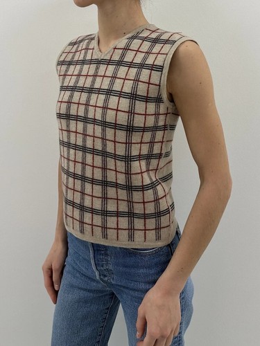 Burberry Child Wool Knit Nova Check Vest Top Sleeveless Sweater 14 Years (XS) - Picture 2 of 9