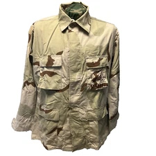 US NAVY USN BDU SHIRT 3-Color Desert Camo Military  SEABEES   Large-Long  K-35