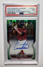 2023 Bowman Chrome 1st Auto Cristofer Torin Green Lava /99 CPA-CT PSA 9