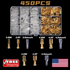 450pc Assorted Insulated Electrical Wire Terminal Crimp Connectors Spade Set Kit