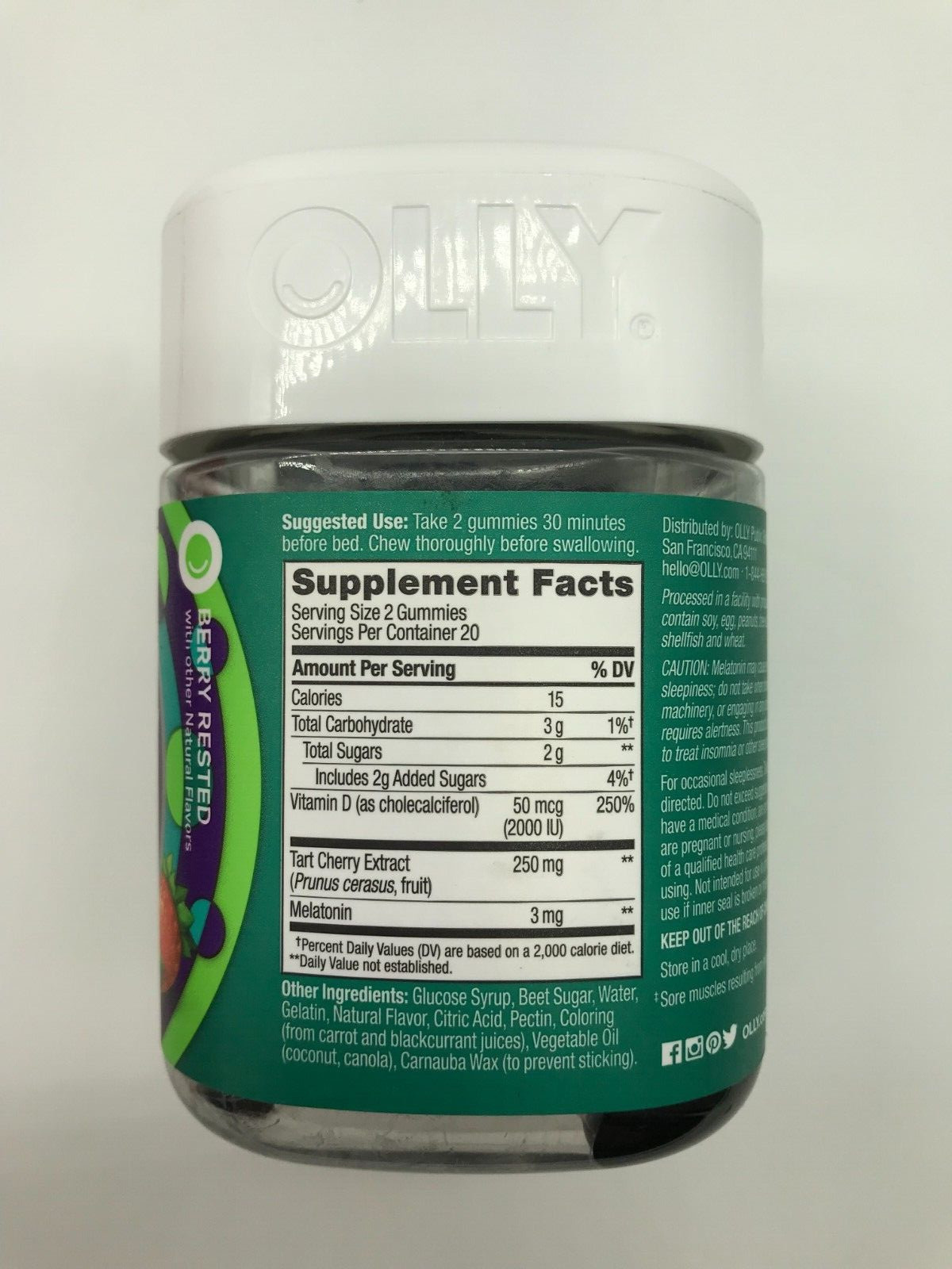 Olly Muscle Recovery Sleep Rest. Melatonin, Tart Cherry & Vitamin D