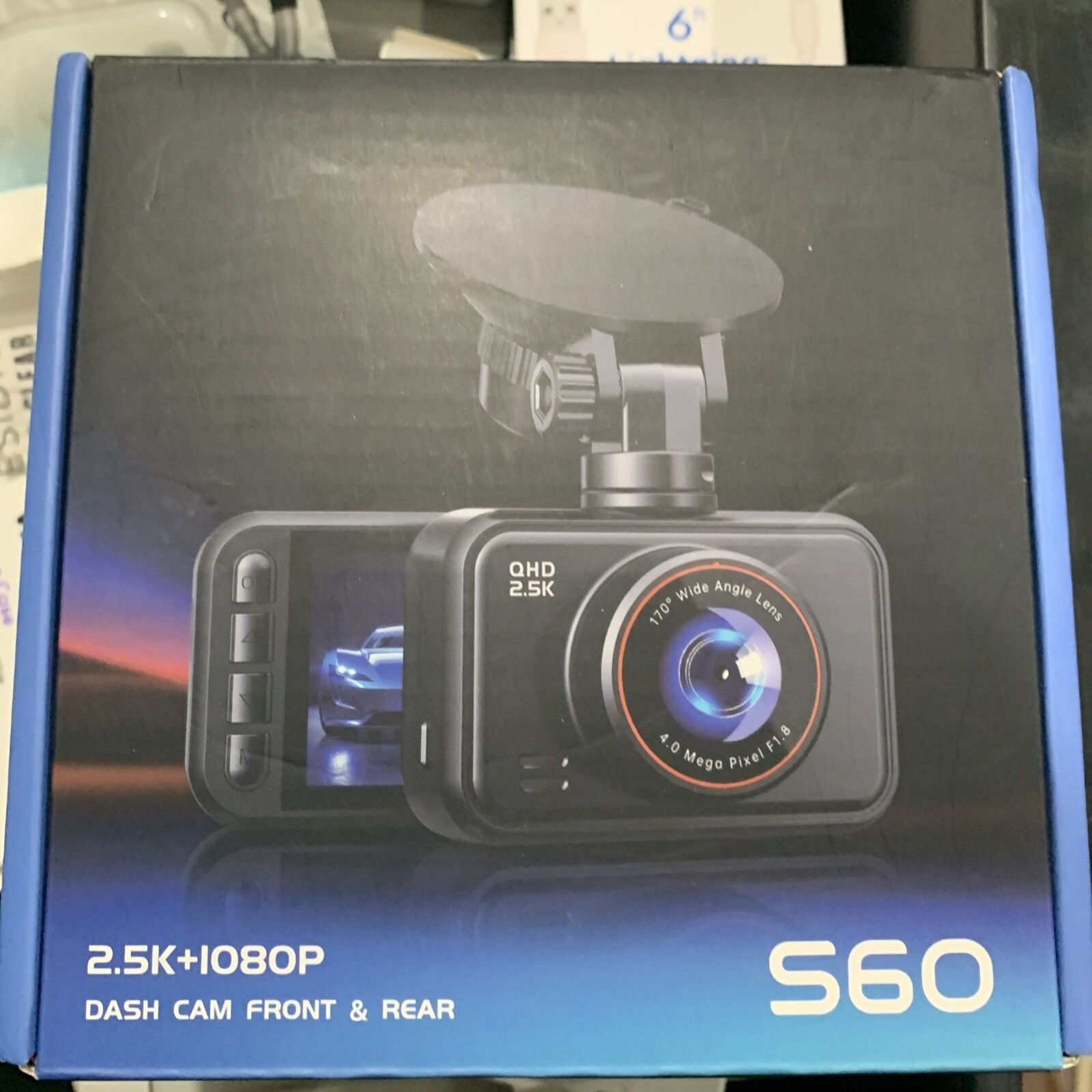 2.5K+1080P Front and Rear Dual Dash Cam S60 Mini Car Camera-image