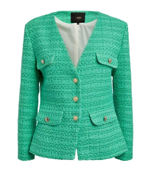 Jackets Chanel 7,6K$ Emerald Tweed Jacket Size 44 FR