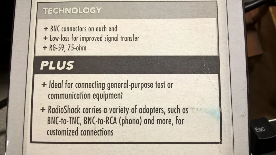 RADIOSHACK 6-FT. RG-59 75Ohm BNC Cable P/N 278-990 2780990 - Image 3 of 4