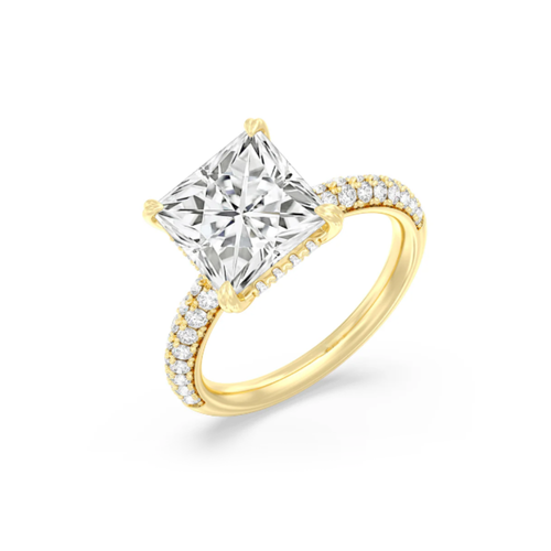 IGI Lab Created Princess Cut Diamond Engagement Ring 3.75 Ct 14k Yellow ...