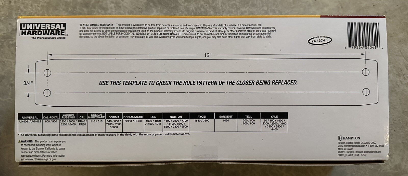 UNIVERSAL HARDWARE UH4061. All In One HEAVY Door Closer