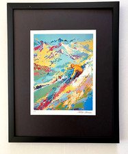 LeRoy Neiman " Down the Hill " Signed Pop Art Mounted and Framed