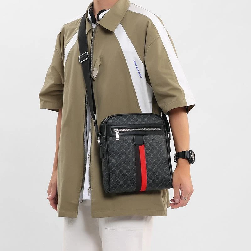 Bolso Bandolera de Cuero para Hombres Bolso Mensajero de Hombro Grande Bolso de Viaje Informal Foto 4 de 4