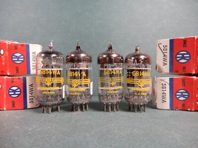 GE Set of Four Gray Plate Triple Mica Support Rods 5814A Vacuum Tubes Strong!