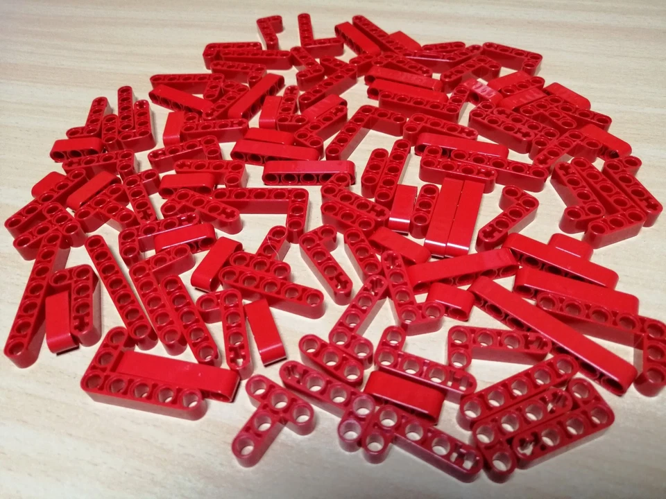 LEGO TECHNIC Großes Konvolut kleiner Liftarme rot / Lochstangen Technik red - Bild 2 von 4