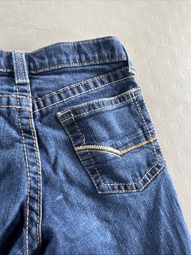 Ariat B5 Slim Jeans Youth Boys 14 Blue Bootcut Distressed Western Dark Wash - Picture 8 of 12