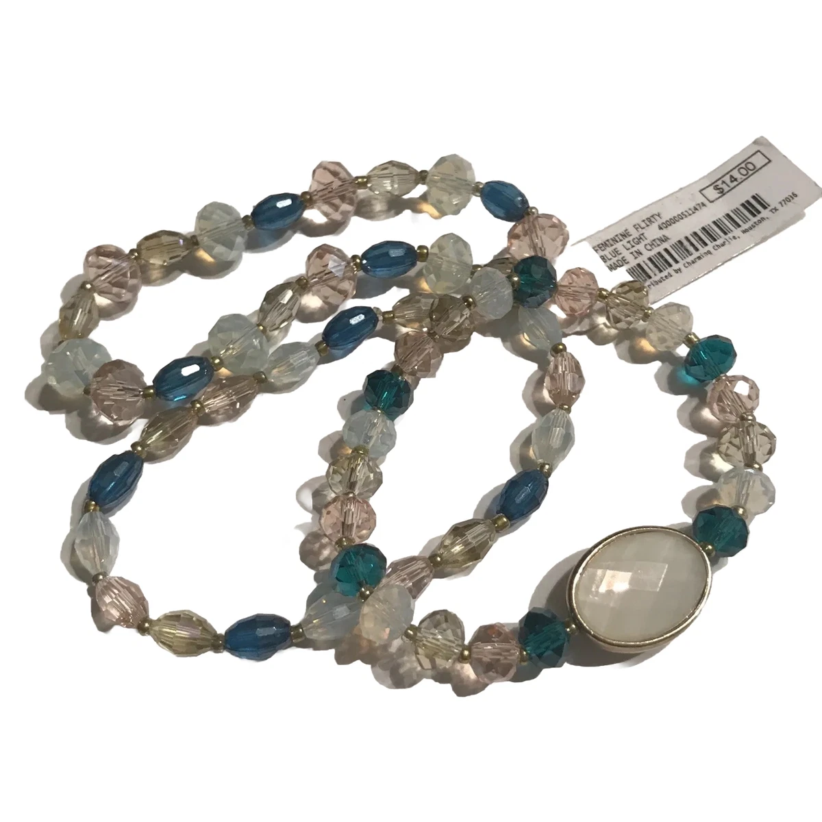 Charming Charlie Iridescent Beads stretch bracelets Set Of 3 NEW J0685