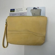 Travel Wristlet Open Story yellow NWT